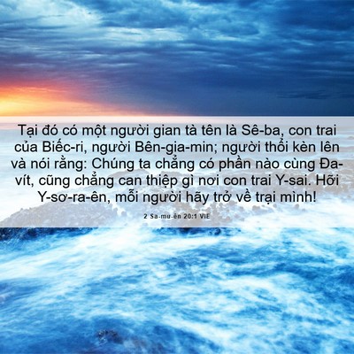 Picture 06 - 2 Sa-mu-ên 20:1 VIE - Tại đó có một người gian tà tên là - Bible Verse Picture