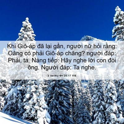 Picture 06 - 2 Sa-mu-ên 20:17 VIE - Khi Giô-áp đã lại gần, người nữ - Bible Verse Picture