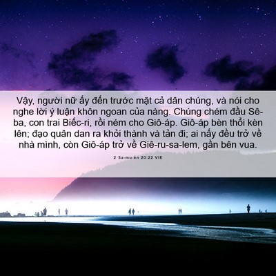 Picture 06 - 2 Sa-mu-ên 20:22 VIE - Vậy, người nữ ấy đến trước mặt - Bible Verse Picture