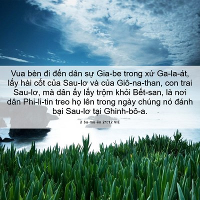 Picture 06 - 2 Sa-mu-ên 21:12 VIE - Vua bèn đi đến dân sự Gia-be trong xứ - Bible Verse Picture