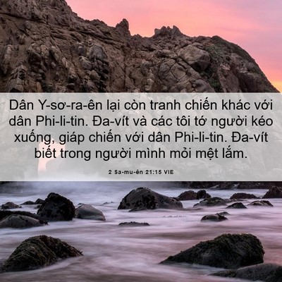 Picture 06 - 2 Sa-mu-ên 21:15 VIE - Dân Y-sơ-ra-ên lại còn tranh chiến khác - Bible Verse Picture