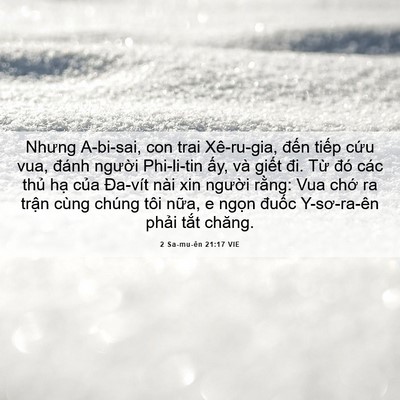 Picture 06 - 2 Sa-mu-ên 21:17 VIE - Nhưng A-bi-sai, con trai Xê-ru-gia, đến - Bible Verse Picture