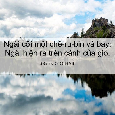 Picture 06 - 2 Sa-mu-ên 22:11 VIE - Ngài cỡi một chê-ru-bin và bay; Ngài - Bible Verse Picture