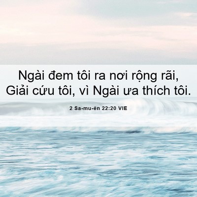Picture 06 - 2 Sa-mu-ên 22:20 VIE - Ngài đem tôi ra nơi rộng rãi, Giải cứu - Bible Verse Picture