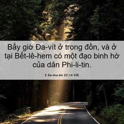 Picture 06 - 2 Sa-mu-ên 23:14 VIE - Bấy giờ Đa-vít ở trong đồn, và ở - Bible Verse Picture