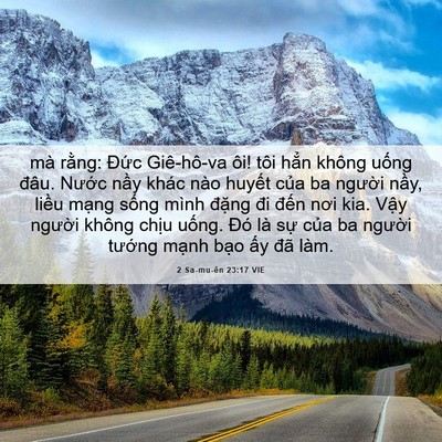 Picture 06 - 2 Sa-mu-ên 23:17 VIE - mà rằng: Đức Giê-hô-va ôi! tôi hẳn - Bible Verse Picture