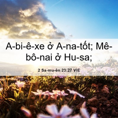Picture 06 - 2 Sa-mu-ên 23:27 VIE - A-bi-ê-xe ở A-na-tốt; Mê-bô-nai ở - Bible Verse Picture