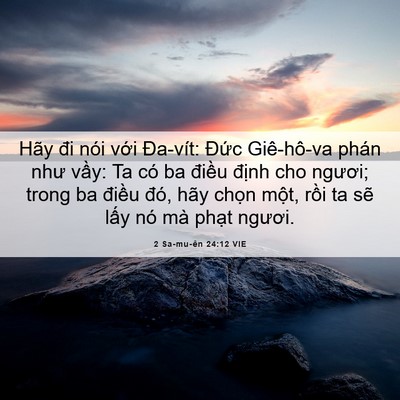 Picture 06 - 2 Sa-mu-ên 24:12 VIE - Hãy đi nói với Đa-vít: Đức Giê-hô-va - Bible Verse Picture