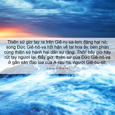 Picture 06 - 2 Sa-mu-ên 24:16 VIE - Thiên sứ giơ tay ra trên Giê-ru-sa-lem - Bible Verse Picture