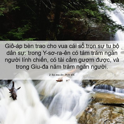 Picture 06 - 2 Sa-mu-ên 24:9 VIE - Giô-áp bèn trao cho vua cái sổ trọn sự - Bible Verse Picture