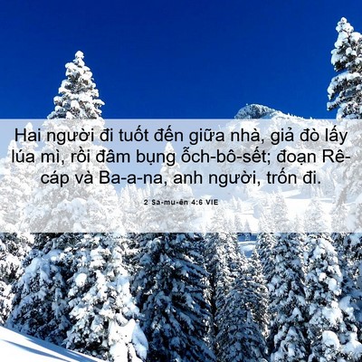Picture 06 - 2 Sa-mu-ên 4:6 VIE - Hai người đi tuốt đến giữa nhà, giả - Bible Verse Picture