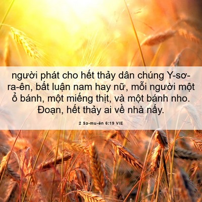 Picture 06 - 2 Sa-mu-ên 6:19 VIE - người phát cho hết thảy dân chúng - Bible Verse Picture