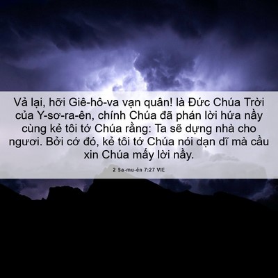 Picture 06 - 2 Sa-mu-ên 7:27 VIE - Vả lại, hỡi Giê-hô-va vạn quân! là - Bible Verse Picture
