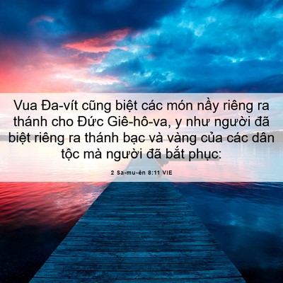 Picture 06 - 2 Sa-mu-ên 8:11 VIE - Vua Đa-vít cũng biệt các món nầy riêng - Bible Verse Picture