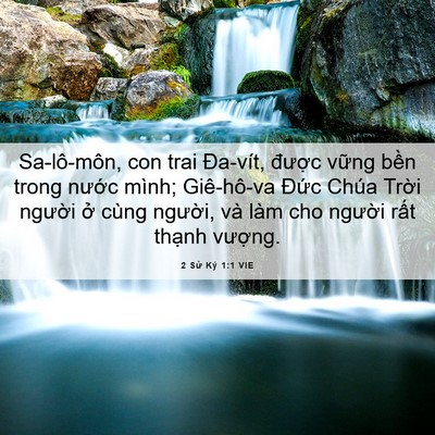 Picture 06 - 2 Sử Ký 1:1 VIE - Sa-lô-môn, con trai Đa-vít, được vững - Bible Verse Picture