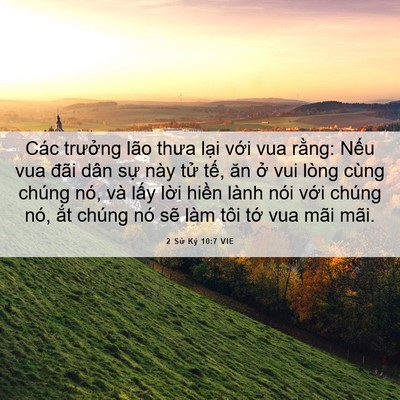 Picture 06 - 2 Sử Ký 10:7 VIE - Các trưởng lão thưa lại với vua rằng: - Bible Verse Picture