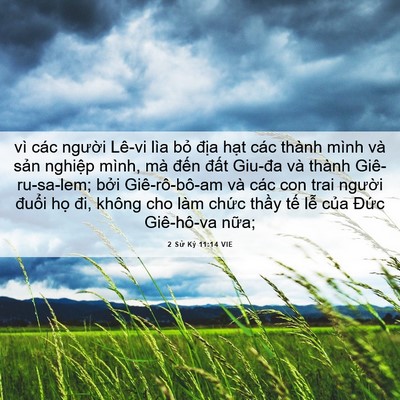 Picture 06 - 2 Sử Ký 11:14 VIE - vì các người Lê-vi lìa bỏ địa hạt - Bible Verse Picture