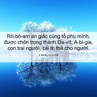 Picture 06 - 2 Sử Ký 12:16 VIE - Rô-bô-am an giấc cùng tổ phụ mình, - Bible Verse Picture