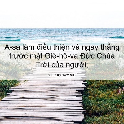 Picture 06 - 2 Sử Ký 14:2 VIE - A-sa làm điều thiện và ngay thẳng - Bible Verse Picture
