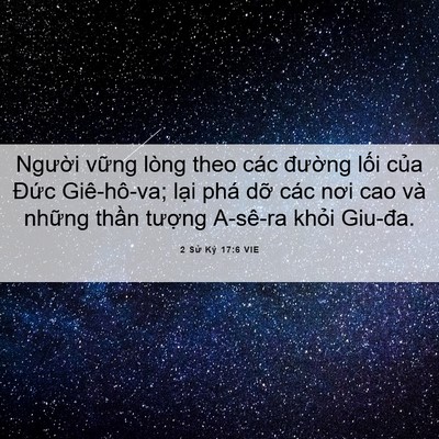 Picture 06 - 2 Sử Ký 17:6 VIE - Người vững lòng theo các đường lối - Bible Verse Picture