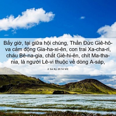 Picture 06 - 2 Sử Ký 20:14 VIE - Bấy giờ, tại giữa hội chúng, Thần - Bible Verse Picture