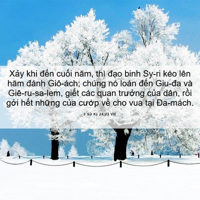 Picture 06 - 2 Sử Ký 24:23 VIE - Xảy khi đến cuối năm, thì đạo binh - Bible Verse Picture