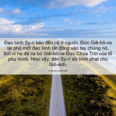 Picture 06 - 2 Sử Ký 24:24 VIE - Đạo binh Sy-ri kéo đến có ít người, - Bible Verse Picture