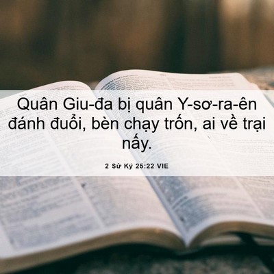 Picture 06 - 2 Sử Ký 25:22 VIE - Quân Giu-đa bị quân Y-sơ-ra-ên đánh - Bible Verse Picture