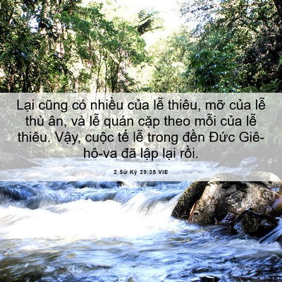 Picture 06 - 2 Sử Ký 29:35 VIE - Lại cũng có nhiều của lễ thiêu, mỡ - Bible Verse Picture