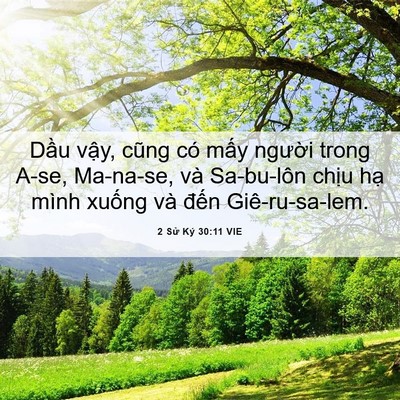 Picture 06 - 2 Sử Ký 30:11 VIE - Dầu vậy, cũng có mấy người trong A-se, - Bible Verse Picture