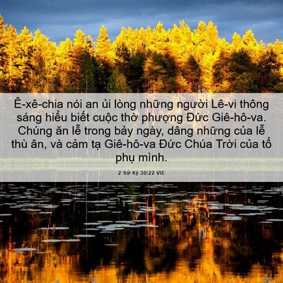 Picture 06 - 2 Sử Ký 30:22 VIE - Ê-xê-chia nói an ủi lòng những người - Bible Verse Picture