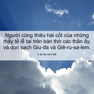 Picture 06 - 2 Sử Ký 34:5 VIE - Người cũng thiêu hài cốt của những - Bible Verse Picture