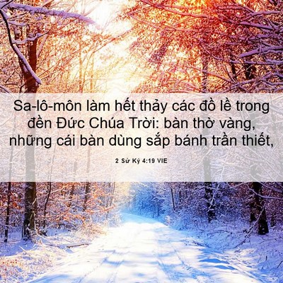Picture 06 - 2 Sử Ký 4:19 VIE - Sa-lô-môn làm hết thảy các đồ lề - Bible Verse Picture
