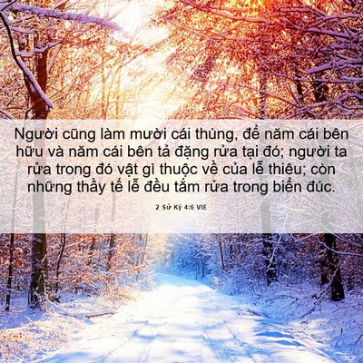 Picture 06 - 2 Sử Ký 4:6 VIE - Người cũng làm mười cái thùng, để - Bible Verse Picture