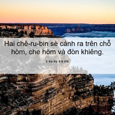 Picture 06 - 2 Sử Ký 5:8 VIE - Hai chê-ru-bin sè cánh ra trên chỗ hòm, - Bible Verse Picture