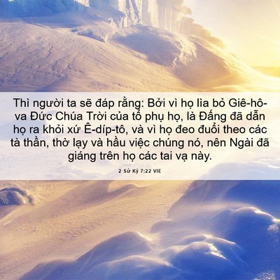 Picture 06 - 2 Sử Ký 7:22 VIE - Thì người ta sẽ đáp rằng: Bởi vì - Bible Verse Picture