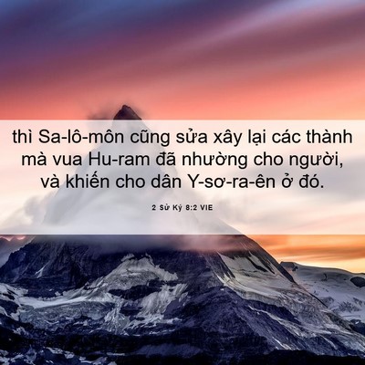 Picture 06 - 2 Sử Ký 8:2 VIE - thì Sa-lô-môn cũng sửa xây lại các - Bible Verse Picture