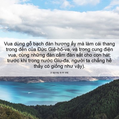 Picture 06 - 2 Sử Ký 9:11 VIE - Vua dùng gỗ bạch đàn hương ấy mà làm - Bible Verse Picture