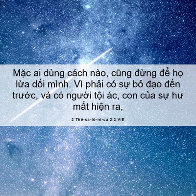 Picture 06 - 2 Thê-sa-lô-ni-ca 2:3 VIE - Mặc ai dùng cách nào, cũng đừng để - Bible Verse Picture