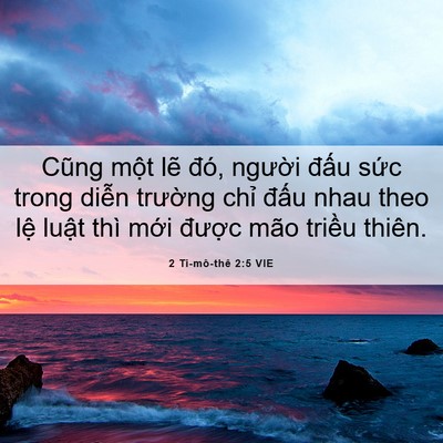 Picture 06 - 2 Ti-mô-thê 2:5 VIE - Cũng một lẽ đó, người đấu sức - Bible Verse Picture