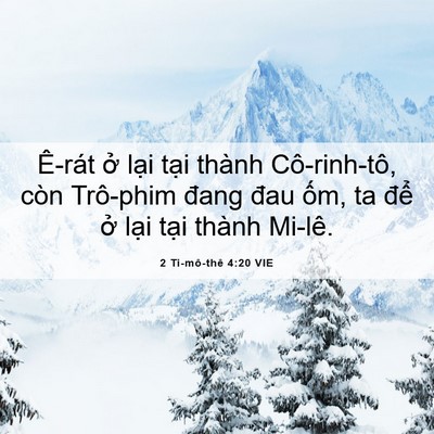Picture 06 - 2 Ti-mô-thê 4:20 VIE - Ê-rát ở lại tại thành Cô-rinh-tô, còn - Bible Verse Picture