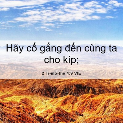 Picture 06 - 2 Ti-mô-thê 4:9 VIE - Hãy cố gắng đến cùng ta cho - Bible Verse Picture