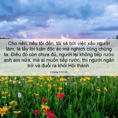 Picture 06 - 3 Giăng 1:10 VIE - Cho nên, nếu tôi đến, tôi sẽ bới - Bible Verse Picture
