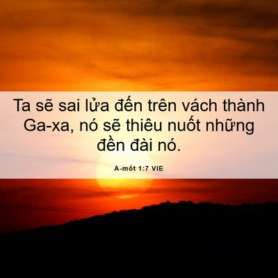Picture 06 - A-mốt 1:7 VIE - Ta sẽ sai lửa đến trên vách thành - Bible Verse Picture