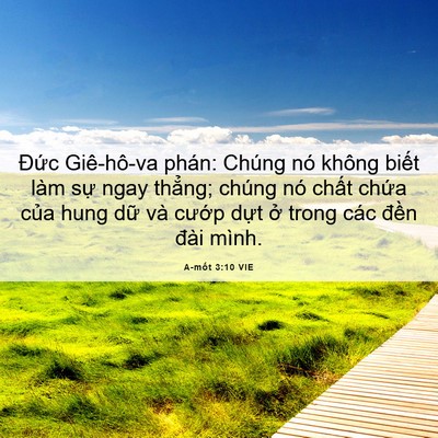 Picture 06 - A-mốt 3:10 VIE - Đức Giê-hô-va phán: Chúng nó không - Bible Verse Picture