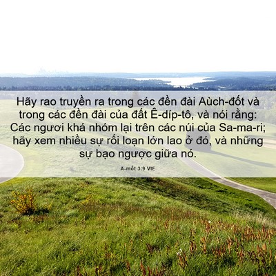 Picture 06 - A-mốt 3:9 VIE - Hãy rao truyền ra trong các đền đài - Bible Verse Picture