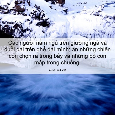 Picture 06 - A-mốt 6:4 VIE - Các ngươi nằm ngủ trên giường ngà và - Bible Verse Picture