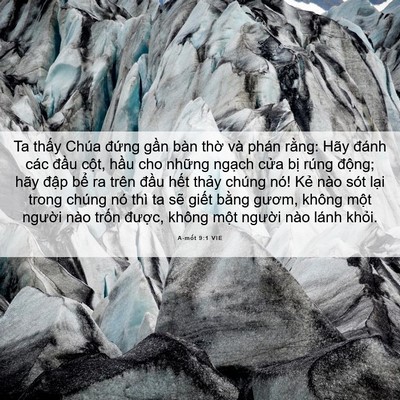 Picture 06 - A-mốt 9:1 VIE - Ta thấy Chúa đứng gần bàn thờ và - Bible Verse Picture