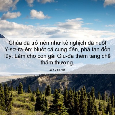 Picture 06 - Ai Ca 2:5 VIE - Chúa đã trở nên như kẻ nghịch đã - Bible Verse Picture