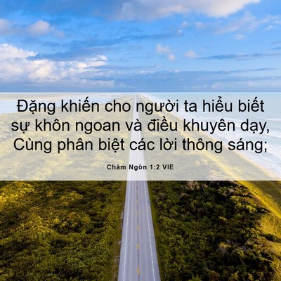 Picture 06 - Châm Ngôn 1:2 VIE - Đặng khiến cho người ta hiểu biết - Bible Verse Picture